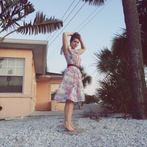 VINTAGE 80's TROPICAL DAYDREAMS DRESS • Size 10/12